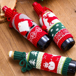 Christmas Wine Bottle Cover Merry Christmas Decorations For Home Christmas Ornament Xmas Table Decor New Year 2024 Navidad Gift acacuss