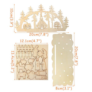 Christmas Wooden DIY Wood Desktop Ornaments Christmas Decoration for Home natal krest navidad 2021 Wood Craft for Xmas new Year acacuss