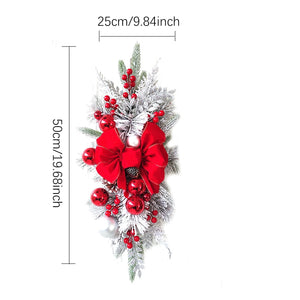 Christmas Wreath Christmas Front Door Window Stairs Wreaths 16 inches Stairway Swag Trim Christmas Holiday Decoration acacuss