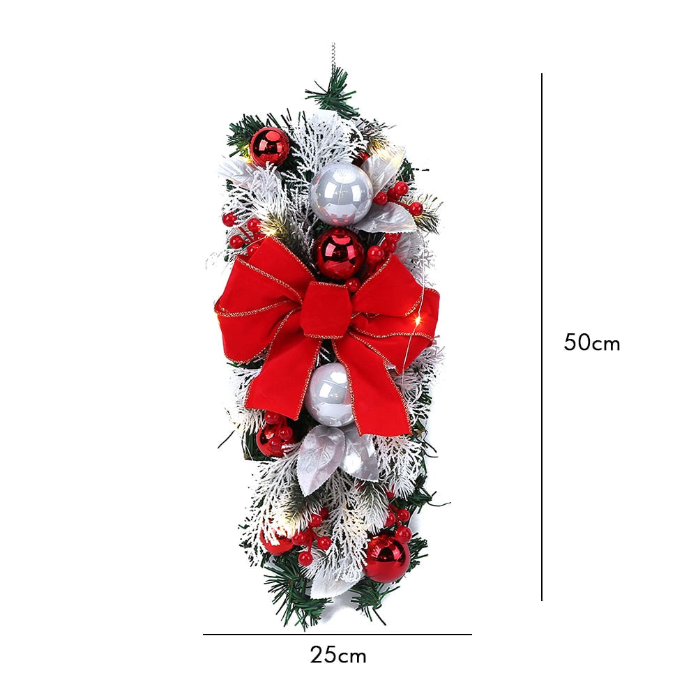 Christmas Wreath Christmas Front Door Window Stairs Wreaths 16 inches Stairway Swag Trim Christmas Holiday Decoration acacuss