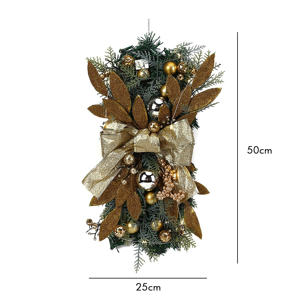 Christmas Wreath Christmas Front Door Window Stairs Wreaths 16 inches Stairway Swag Trim Christmas Holiday Decoration acacuss