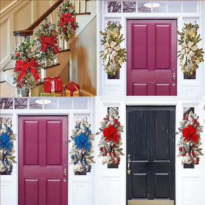 Christmas Wreath Christmas Front Door Window Stairs Wreaths 16 inches Stairway Swag Trim Christmas Holiday Decoration acacuss