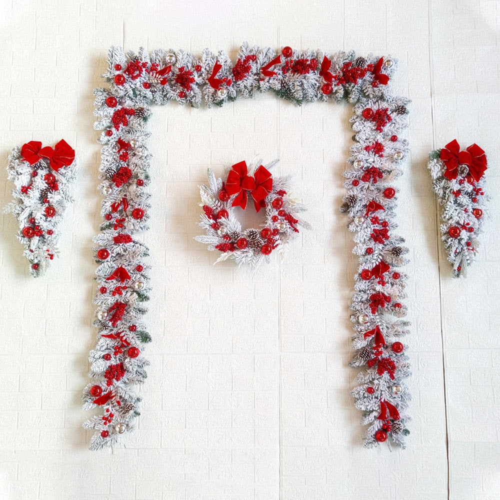 Christmas Wreath Outdoor Xmas Decorations Signs Home Wreath Garden Office Porch Front Door Hanging Garland 2023 New Year Decor acacuss