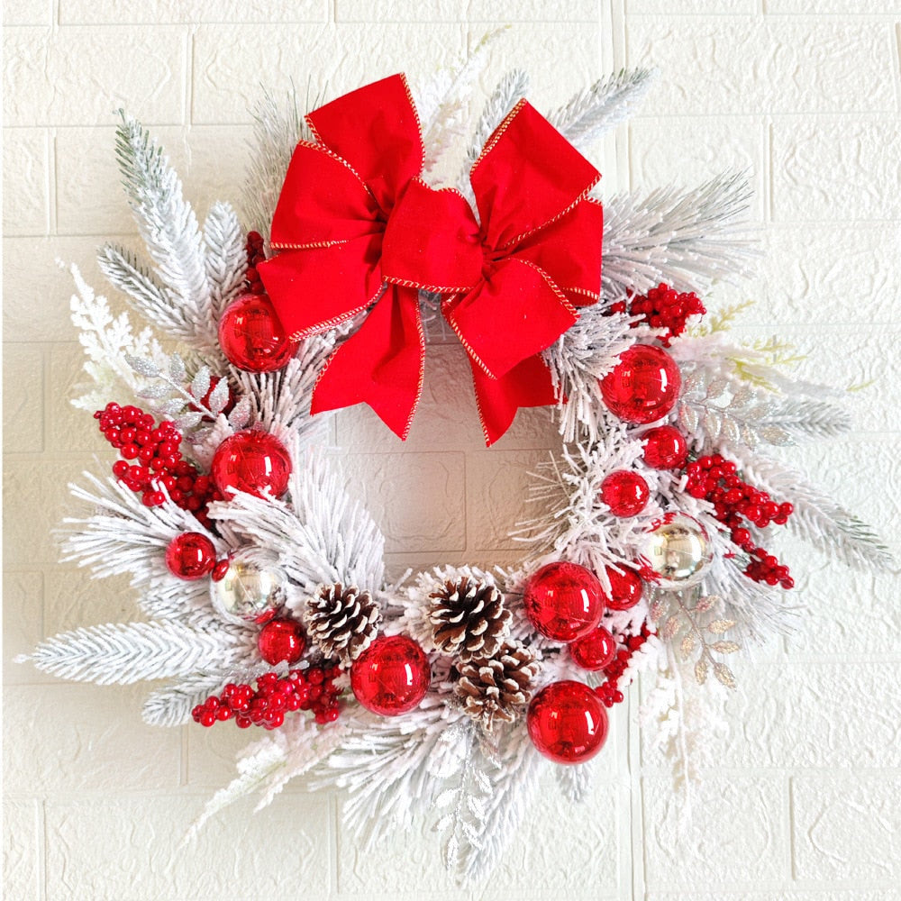 Christmas Wreath Outdoor Xmas Decorations Signs Home Wreath Garden Office Porch Front Door Hanging Garland 2023 New Year Decor acacuss