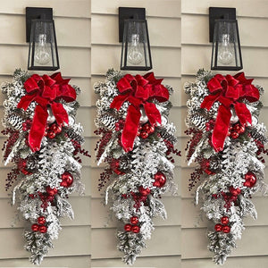 Christmas Wreath Outdoor Xmas Decorations Signs Home Wreath Garden Office Porch Front Door Hanging Garland 2023 New Year Decor acacuss