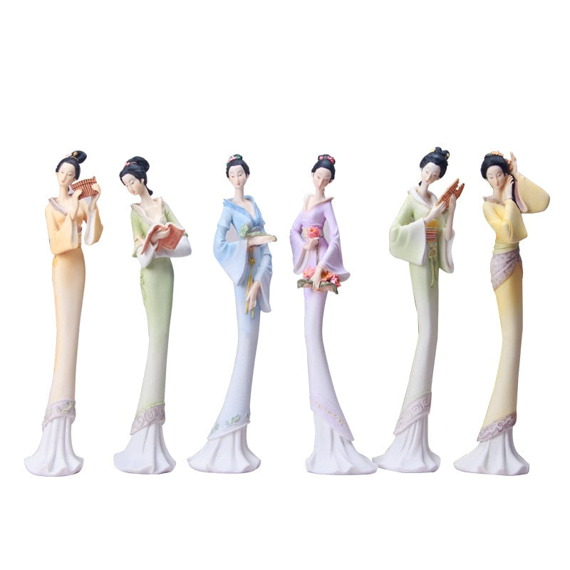 Classical Chinese Ladies Resin Creative Decoration Bedroom Study Living Room Home Crafts Home Decoration acacuss