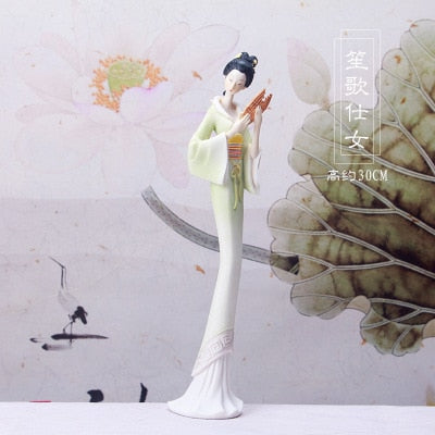 Classical Chinese Ladies Resin Creative Decoration Bedroom Study Living Room Home Crafts Home Decoration acacuss