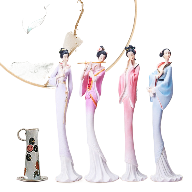Classical Chinese Ladies Resin Creative Decoration Bedroom Study Living Room Home Crafts Home Decoration acacuss