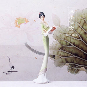 Classical Chinese Ladies Resin Creative Decoration Bedroom Study Living Room Home Crafts Home Decoration acacuss
