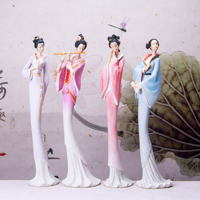 Classical Chinese Ladies Resin Creative Decoration Bedroom Study Living Room Home Crafts Home Decoration acacuss