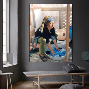 Classical European Oil Woman Canvas Fun Lips Pen Paintings Wall Abstract Landscape Wall Art Prints Posters Pictures Home Decor acacuss