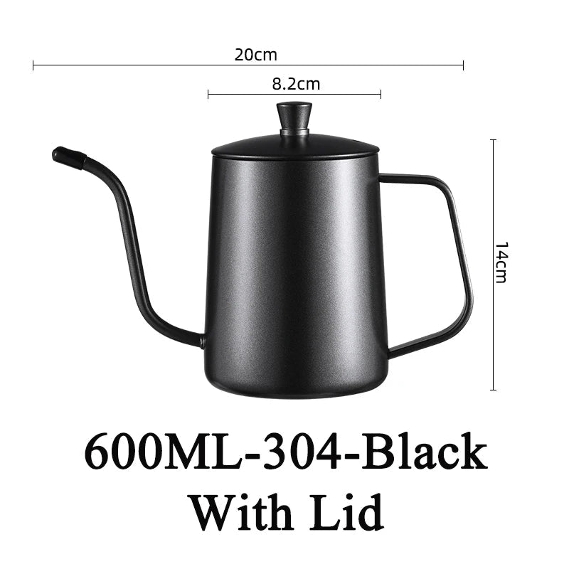 Coffee Hand Brewing Pot 250/350/600ML Stainless Steel Long Gooseneck Coffee Pot Kettle For Induction Stove Tops Kitchen Tools acacuss