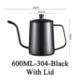 Coffee Hand Brewing Pot 250/350/600ML Stainless Steel Long Gooseneck Coffee Pot Kettle For Induction Stove Tops Kitchen Tools acacuss