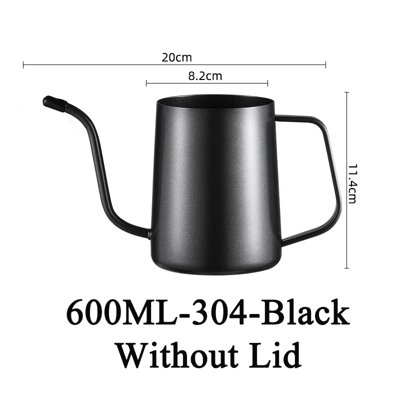 Coffee Hand Brewing Pot 250/350/600ML Stainless Steel Long Gooseneck Coffee Pot Kettle For Induction Stove Tops Kitchen Tools acacuss
