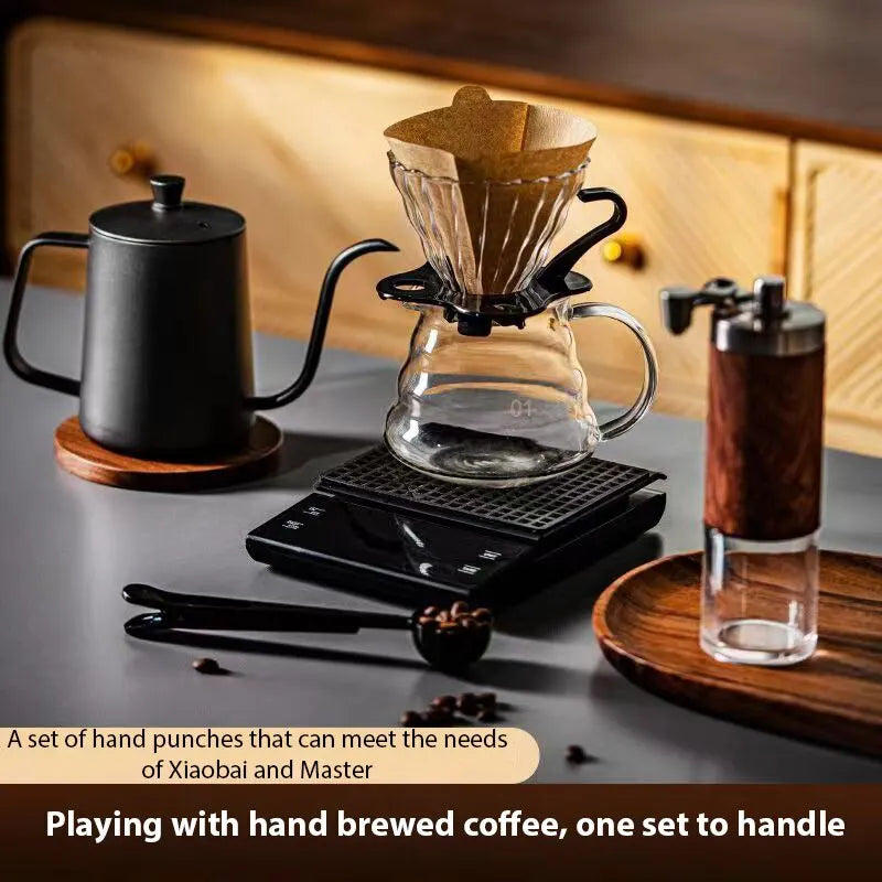Coffee Set Six-Piece Set Hand Brewed Coffee Basic Stylish V60 Coffee Cup Mug Grinder Filter Paper Accessories Cafe Coffeeware acacuss