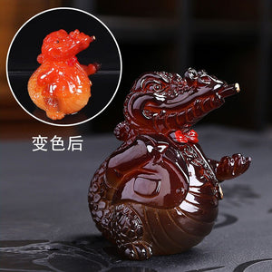 Color Changing Tea Pet Creative Crocodile Resin Decorations Tea Utensils Watering Color Changing Tea Accessories acacuss