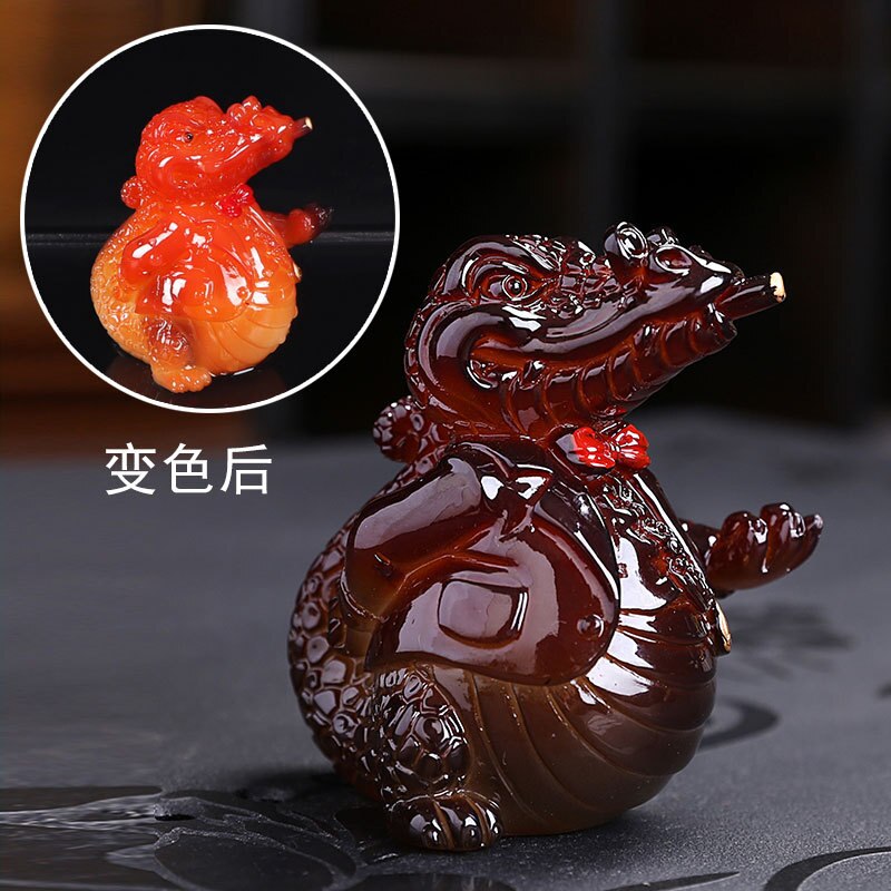 Color Changing Tea Pet Creative Crocodile Resin Decorations Tea Utensils Watering Color Changing Tea Accessories acacuss