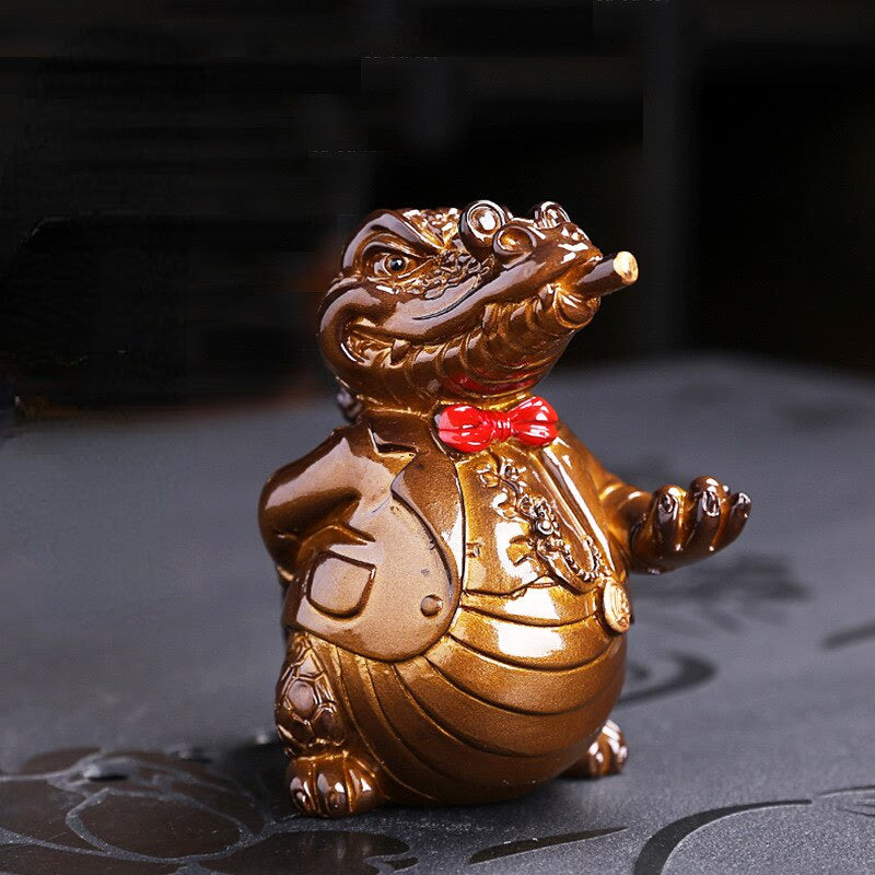 Color Changing Tea Pet Creative Crocodile Resin Decorations Tea Utensils Watering Color Changing Tea Accessories acacuss
