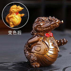 Color Changing Tea Pet Creative Crocodile Resin Decorations Tea Utensils Watering Color Changing Tea Accessories acacuss