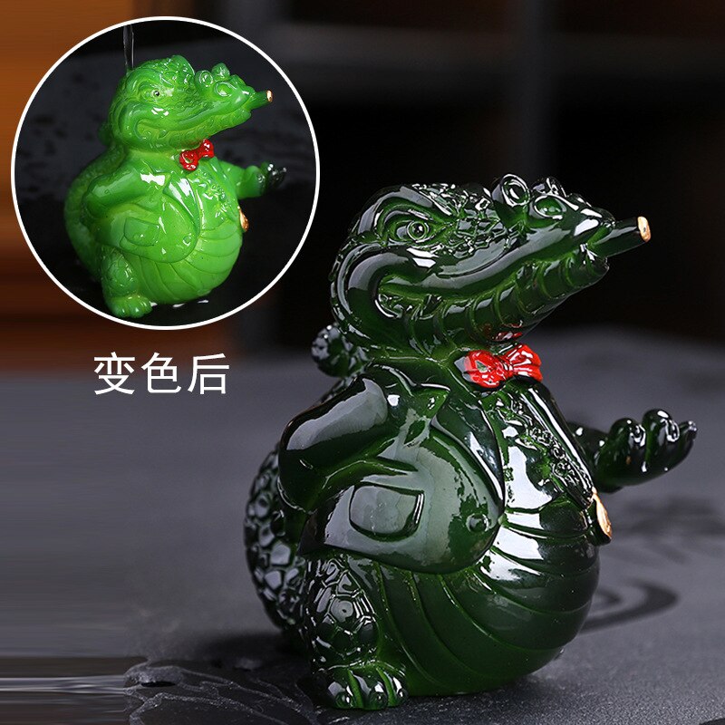 Color Changing Tea Pet Creative Crocodile Resin Decorations Tea Utensils Watering Color Changing Tea Accessories acacuss