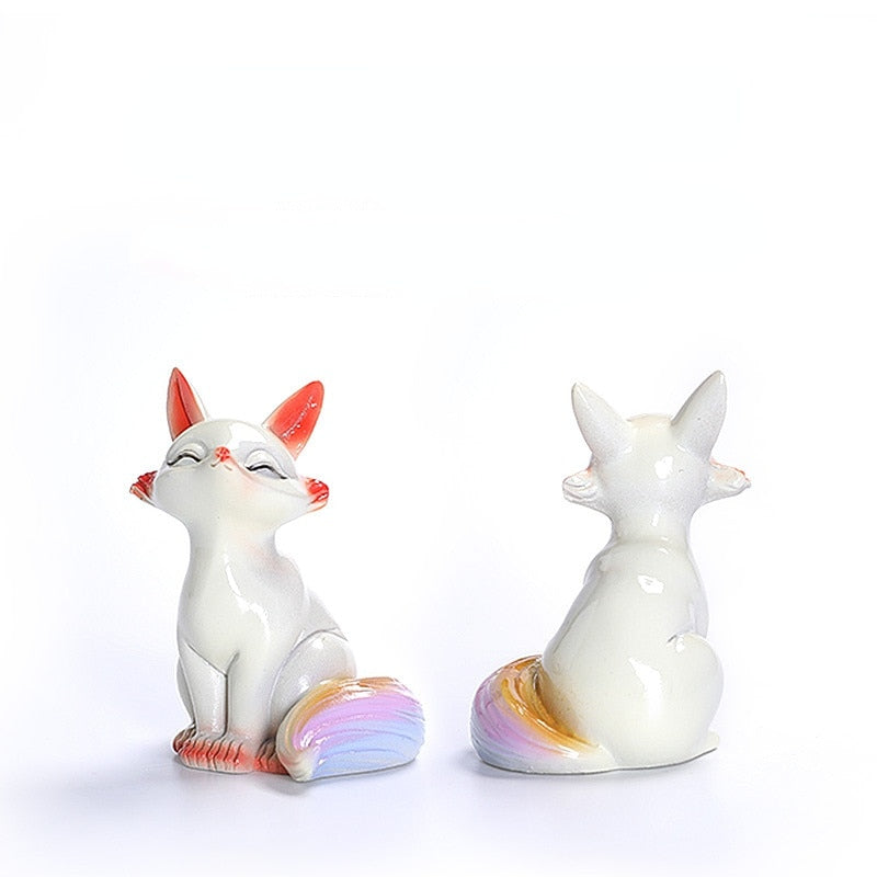 Color-changing Little Fox Tea Pet Personality Ornaments Tea Treasure Tea Tea Play Tea Sets Lovely Fox Lovers Resin Decoration acacuss
