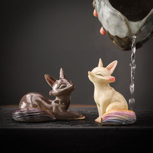 Color-changing Tea Pet Ornaments Love The Little Fox Watering Color-changing Tea Pets Office Home Tea Table Tea Pet Ornaments acacuss