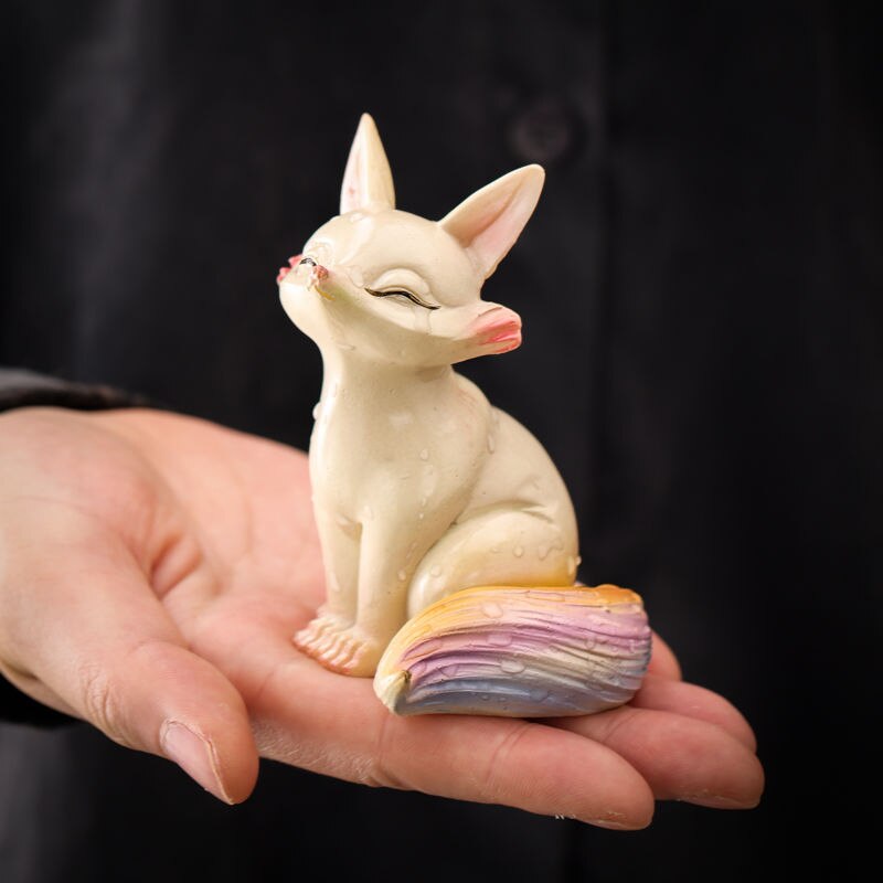 Color-changing Tea Pet Ornaments Love The Little Fox Watering Color-changing Tea Pets Office Home Tea Table Tea Pet Ornaments acacuss