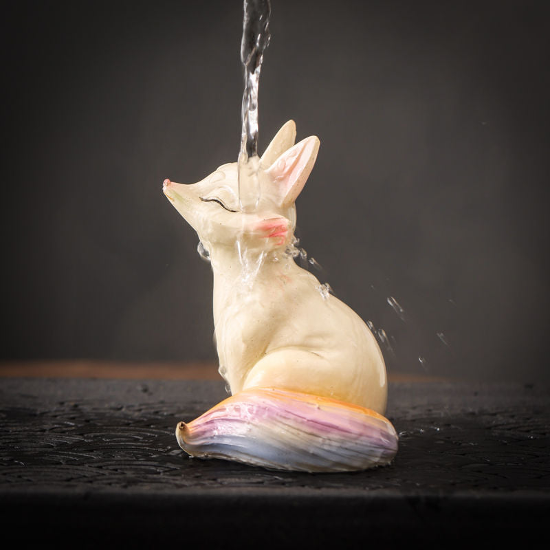 Color-changing Tea Pet Ornaments Love The Little Fox Watering Color-changing Tea Pets Office Home Tea Table Tea Pet Ornaments acacuss