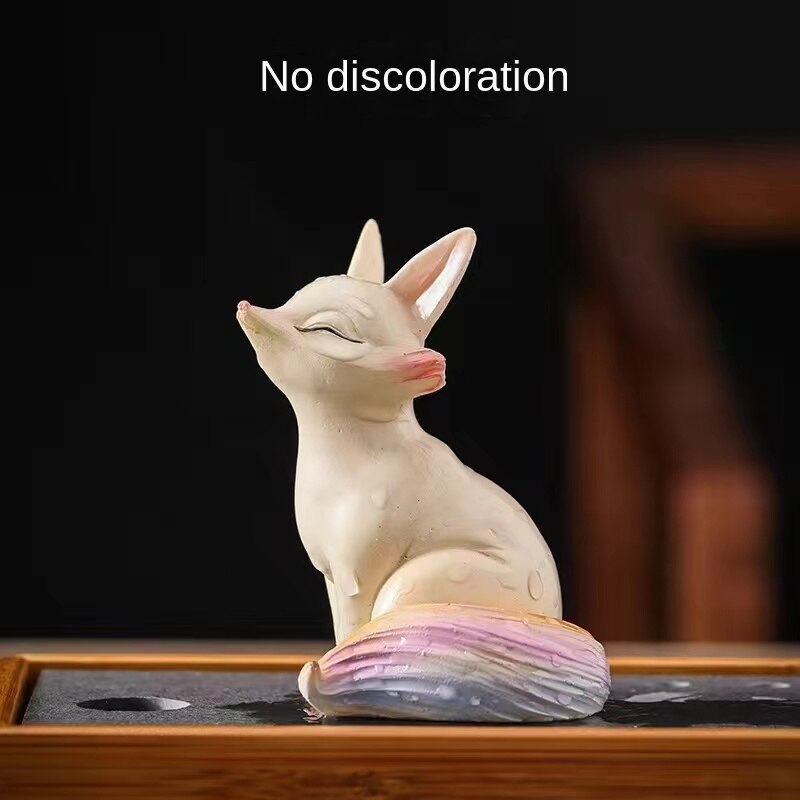 Color-changing Tea Pet Ornaments Love The Little Fox Watering Color-changing Tea Pets Office Home Tea Table Tea Pet Ornaments acacuss