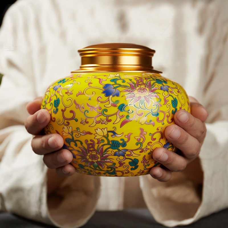 Colored Enamels Ceramic Ashes Urn Double Lid Seal Cover Cremation Ashes Holder For Human Funeral Adult Pet Burial At Home acacuss