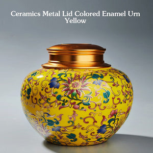 Colored Enamels Ceramic Ashes Urn Double Lid Seal Cover Cremation Ashes Holder For Human Funeral Adult Pet Burial At Home acacuss