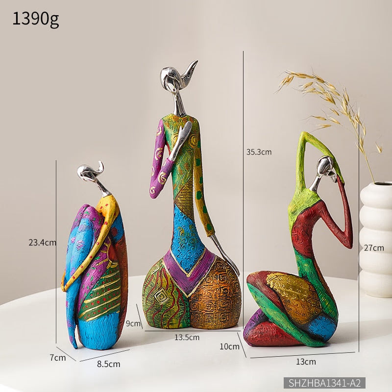 Colorful Abstract Creative Home Decoration Figure Sculpture Living Room Modern Art Figurine Desktop Decoration Accessories Gift acacuss