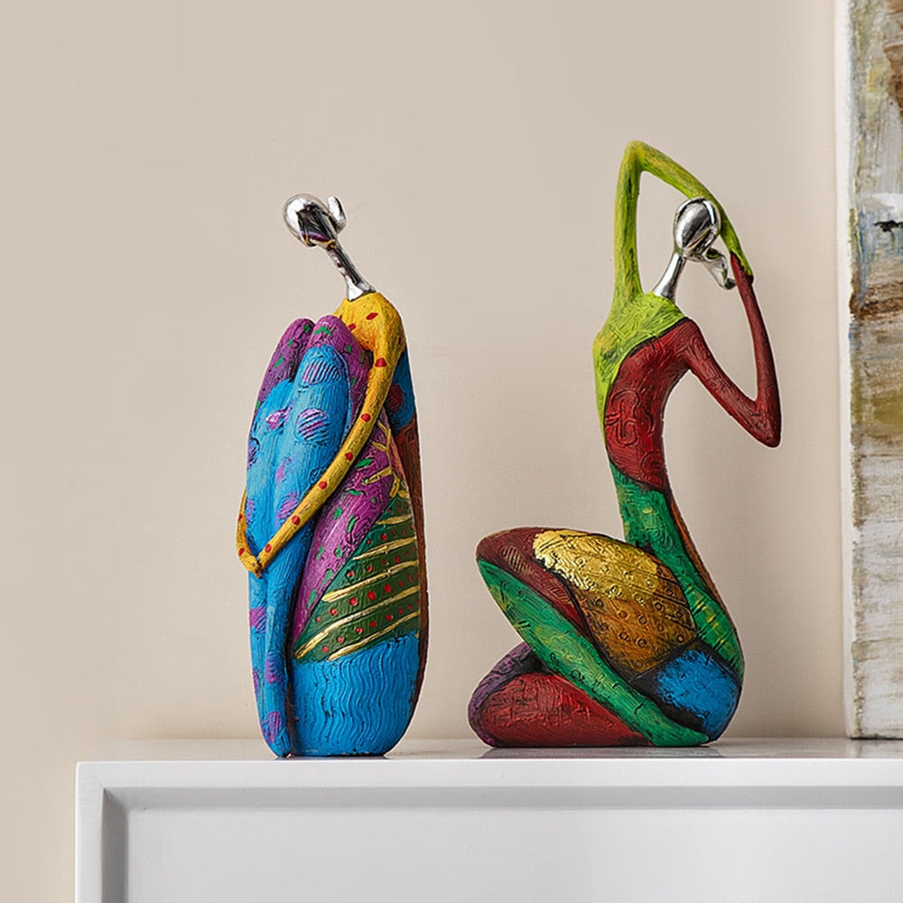 Colorful Abstract Creative Home Decoration Figure Sculpture Living Room Modern Art Figurine Desktop Decoration Accessories Gift acacuss