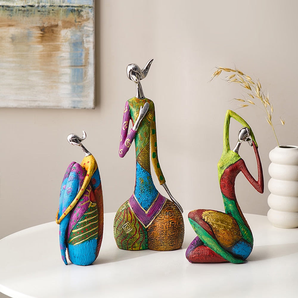 Colorful Abstract Creative Home Decoration Figure Sculpture Living Room Modern Art Figurine Desktop Decoration Accessories Gift acacuss