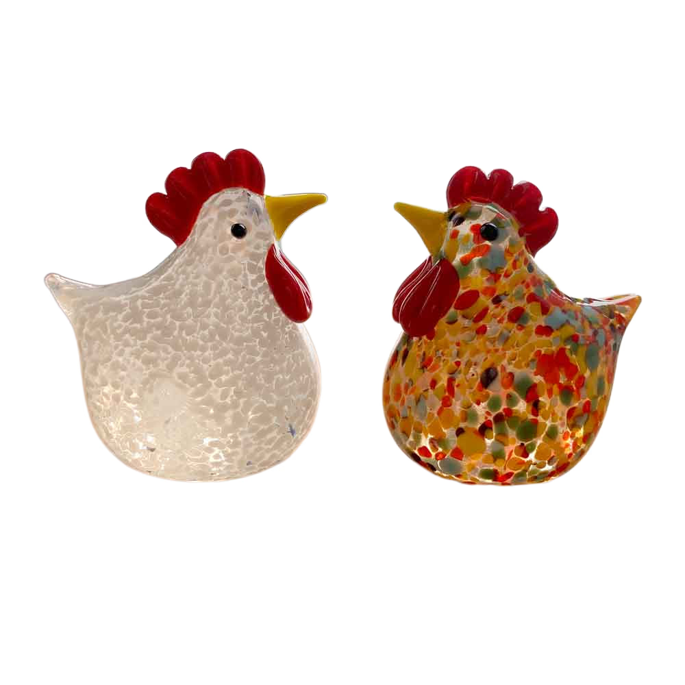 Colorful Crystal Glass Rooster Turkey Animal Figurines Cock Chicken Miniature Hand Blown Modern Miniatures Home Decor Xmas Gift acacuss