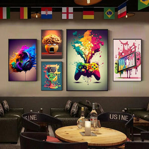 Colorful Game Controller Wall Art Poster Prints Nordic Aesthetic Picture Canvas Painting Gaming Boy Room Home Decoration acacuss