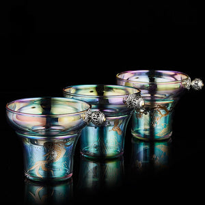 Colorful Glass Gaiwan Tea Cup Heat-resistant Thickened Tea Bowl Teacup Fair Cup Tea Leak Set Kung Fu Tea Set Tureen Coffee Mug acacuss