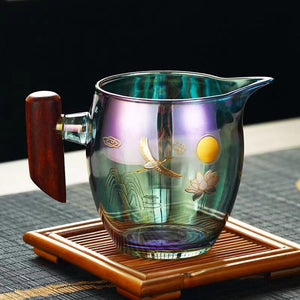 Colorful Glass Gaiwan Tea Cup Heat-resistant Thickened Tea Bowl Teacup Fair Cup Tea Leak Set Kung Fu Tea Set Tureen Coffee Mug acacuss