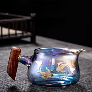 Colorful Glass Gaiwan Tea Cup Heat-resistant Thickened Tea Bowl Teacup Fair Cup Tea Leak Set Kung Fu Tea Set Tureen Coffee Mug acacuss