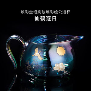 Colorful Glass Gaiwan Tea Cup Heat-resistant Thickened Tea Bowl Teacup Fair Cup Tea Leak Set Kung Fu Tea Set Tureen Coffee Mug acacuss