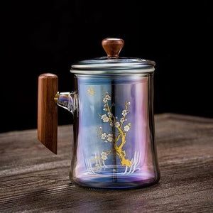 Colorful Glass Heat-resistant Teacup Tea Cup Gaiwan Tea Leak Chinese Kung Fu Tea Ceremony Set Teaware Coffee Mug Office Home Use acacuss