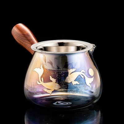 Colorful Glass Heat-resistant Teacup Tea Cup Gaiwan Tea Leak Chinese Kung Fu Tea Ceremony Set Teaware Coffee Mug Office Home Use acacuss