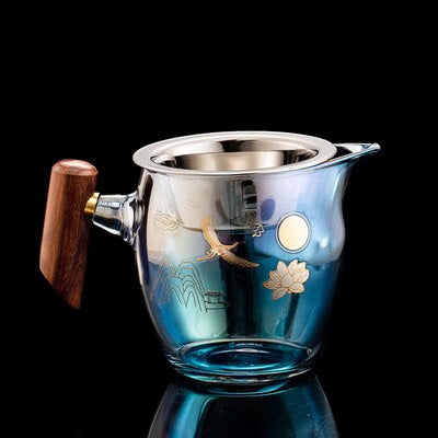 Colorful Glass Heat-resistant Teacup Tea Cup Gaiwan Tea Leak Chinese Kung Fu Tea Ceremony Set Teaware Coffee Mug Office Home Use acacuss