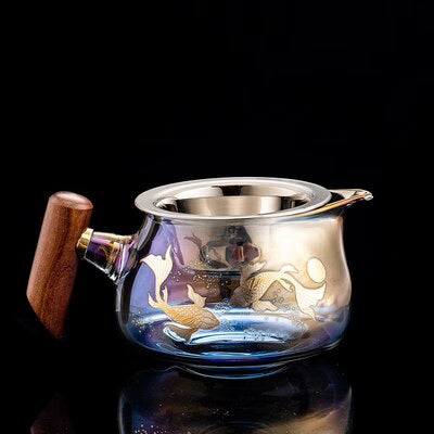 Colorful Glass Heat-resistant Teacup Tea Cup Gaiwan Tea Leak Chinese Kung Fu Tea Ceremony Set Teaware Coffee Mug Office Home Use acacuss