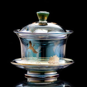 Colorful Glass Heat-resistant Teacup Tea Cup Gaiwan Tea Leak Chinese Kung Fu Tea Ceremony Set Teaware Coffee Mug Office Home Use acacuss