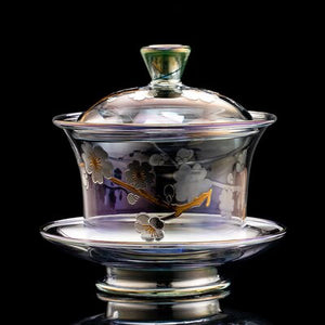 Colorful Glass Heat-resistant Teacup Tea Cup Gaiwan Tea Leak Chinese Kung Fu Tea Ceremony Set Teaware Coffee Mug Office Home Use acacuss