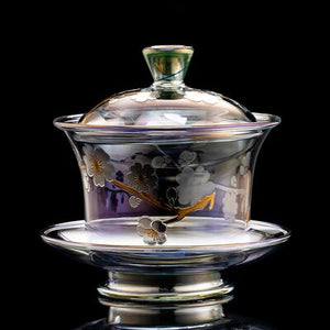 Colorful Glass Heat-resistant Teacup Tea Cup Gaiwan Tea Leak Chinese Kung Fu Tea Ceremony Set Teaware Coffee Mug Office Home Use acacuss