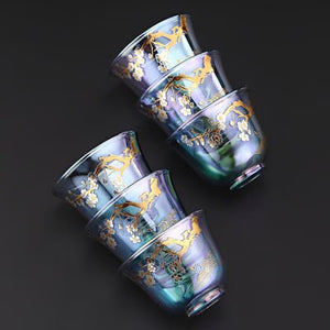 Colorful Glass Heat-resistant Teacup Tea Cup Gaiwan Tea Leak Chinese Kung Fu Tea Ceremony Set Teaware Coffee Mug Office Home Use acacuss