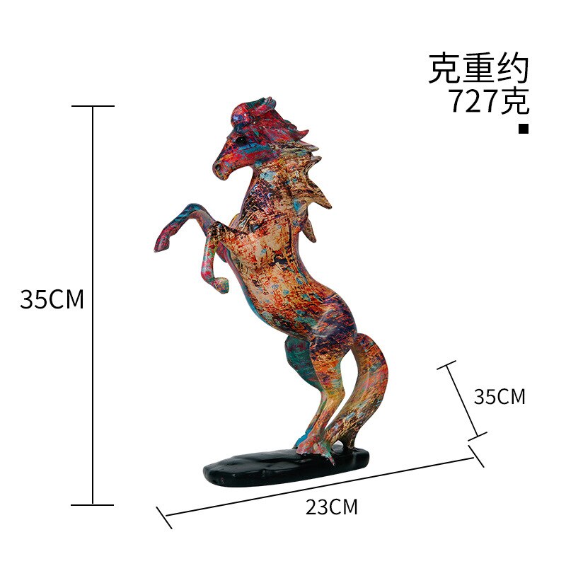 Colorful Graffiti Horse Resin Crafts Home Decoration Living Room Decoration Porch Wine Cabinet Decoration and Ornaments acacuss