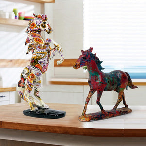 Colorful Graffiti Horse Resin Crafts Home Decoration Living Room Decoration Porch Wine Cabinet Decoration and Ornaments acacuss